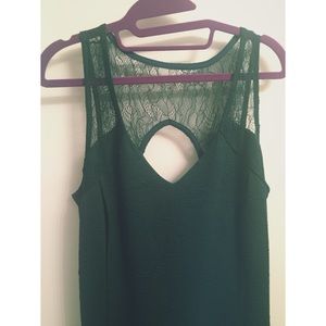 Green Metaphor Lace Midi Dress